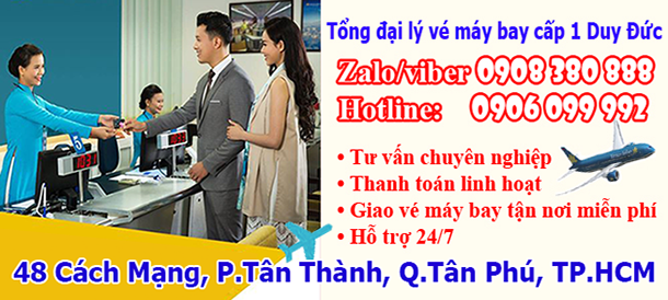 Đại lý vé máy bay tại 48 Cách Mạng, P Tân Thành Q Tân Phú, TP HCM