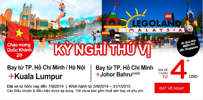 Số lượng vé đi Johor Bahru 4 USD chỉ còn lại nhỏ giọt !