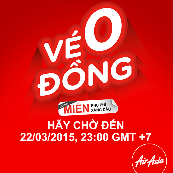 Air Asia khuyến mãi khủng vé bay 0 đồng