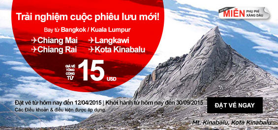 Air Asia tung vé đi Chiềng Mai chỉ 15 USD