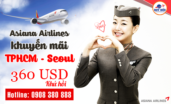 Asiana Airlines khuyến mãi vé khứ hồi đi Seoul từ 360 USD
