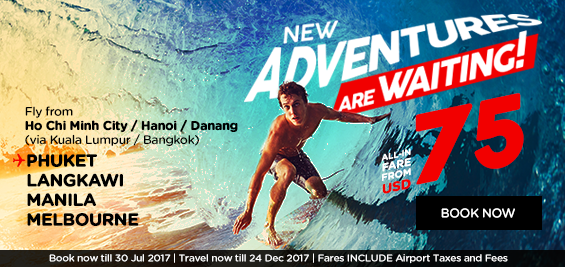 Cập nhật vé Khuyến mãi Air Asia giá 36 USD