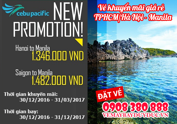 Cebu tung vé máy bay cực rẻ từ Việt Nam đi Manila 1 346 000đ