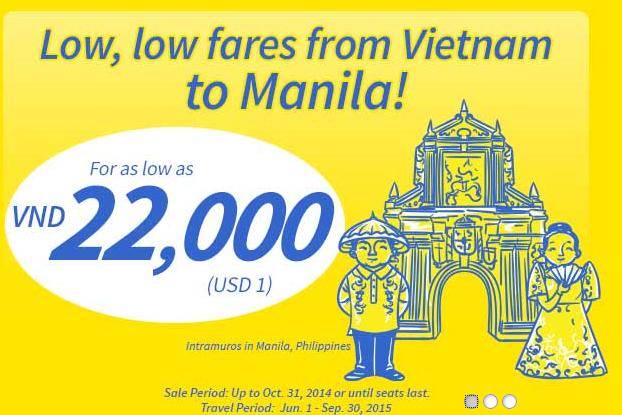 Cebu khuyến mãi hấp dẫn tháng 10 Manila 1 USD