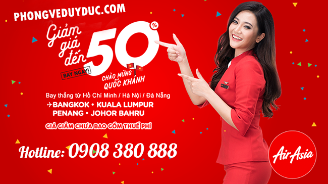 Chớp ngay vé AirAsia giảm giá 50%