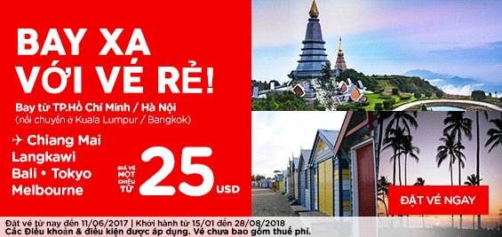 Đầu tuần Air Asia tung vé khuyến mãi 6 USD