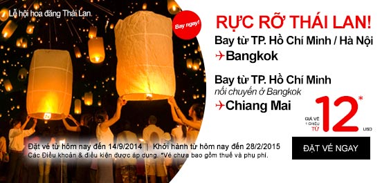 Air Asia tung vé $12 USD đến Chiang Mai