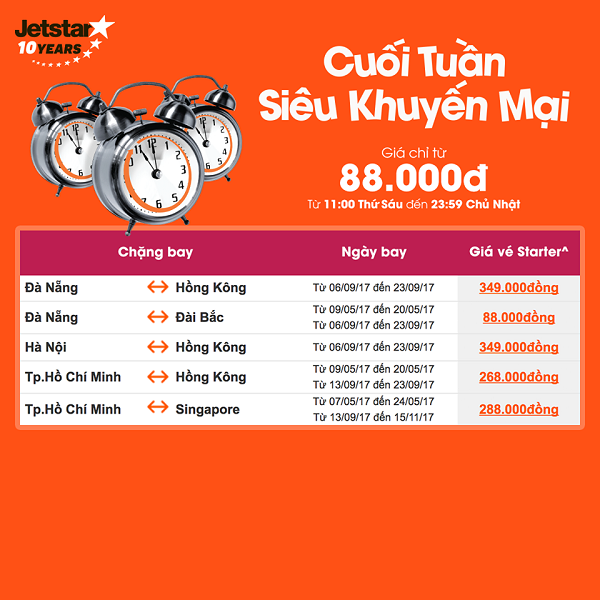 Jetstar khuyến mãi cuối tuần