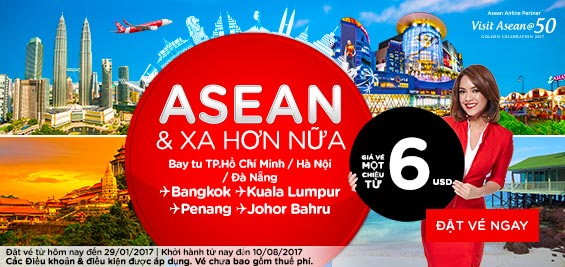Khuyến mãi lớn vé đi khắp Đông Nam Á và xa hơn nữa 6 USD
