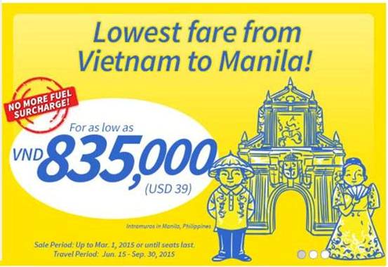 Đầu năm săn vé Manila 39 USD
