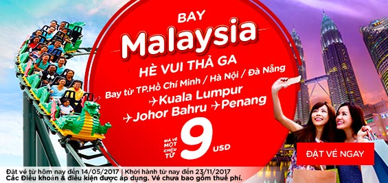 Khuyến mãi thứ 2 vé máy bay Air Asia 6 USD