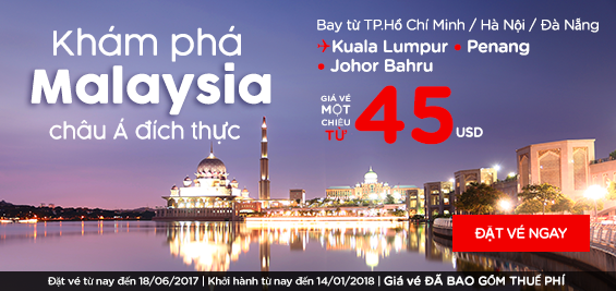 Mua ngay vé khuyến mãi của Air Asia 36 USD