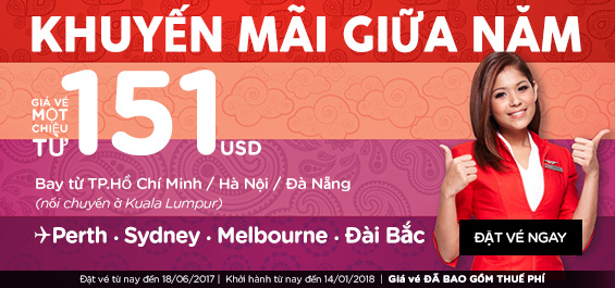 Mua ngay vé khuyến mãi của Air Asia 36 USD