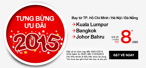 Mừng Noel Air Asia bán vé đi Bangkok 8 USD