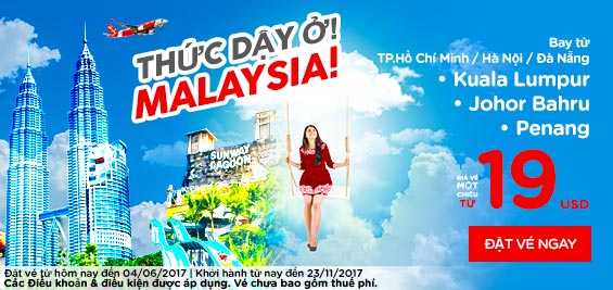 Thứ 2 săn ngay tấm vé Air Asia khuyến mãi 6 USD