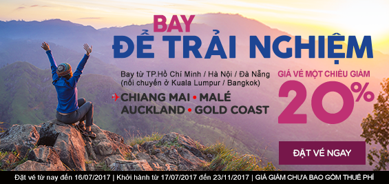 Thứ 2 tuần này AirAsia giảm 20% giá vé máy bay