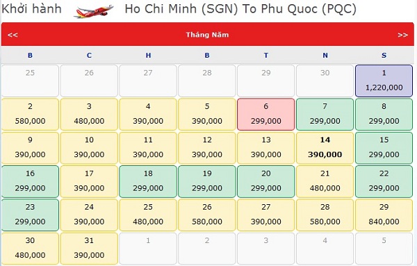 Nhanh tay đặt vé sở hữu chuyến bay Phú Quốc 299,000 VNĐ