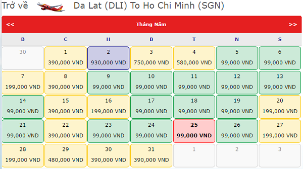 Vé máy bay đi Đà Lạt khứ hồi bao nhiêu tiền?