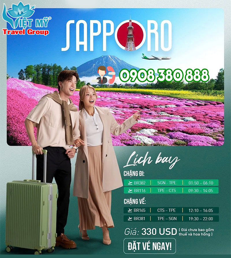 Lịch bay và giá vé đi Sapporo từ EVA Air