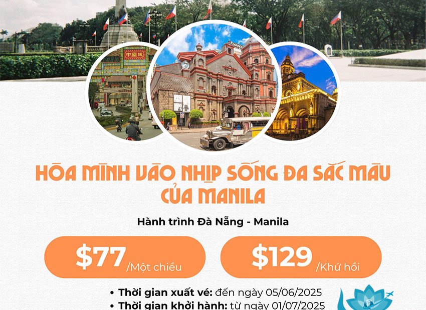 Hành trình Đà Nẵng đi Manila giá từ 77 USD