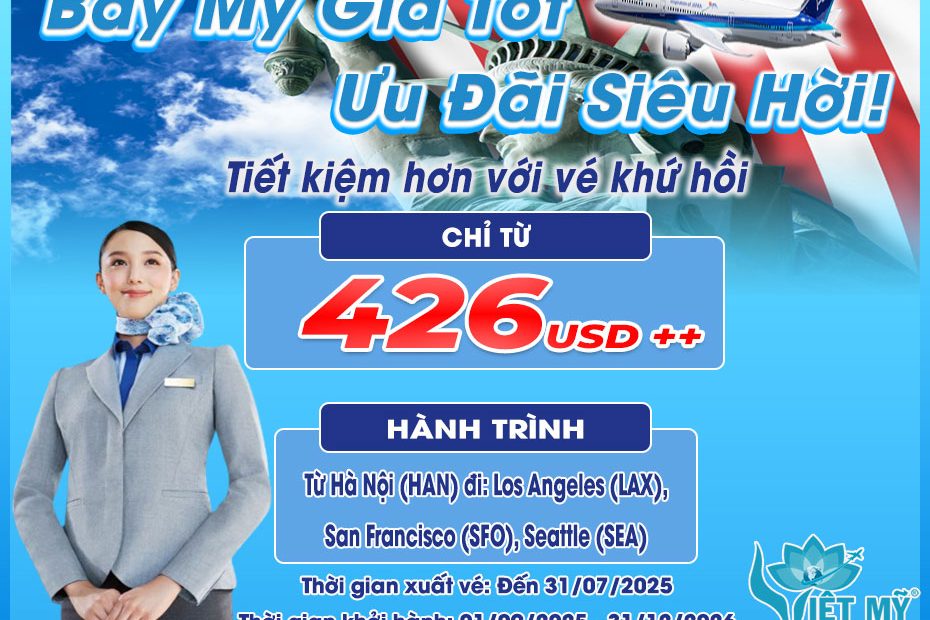 Ưu đãi vé khứ hồi đi Mỹ chỉ từ 426 USD - Bay cùng ANA (All Nippon Airways)