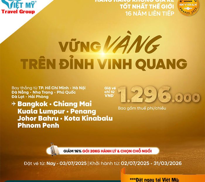 AirAsia tung loạt ưu đãi vé bay khắp châu Á – Giá chỉ từ 1.296.000đ/chiều