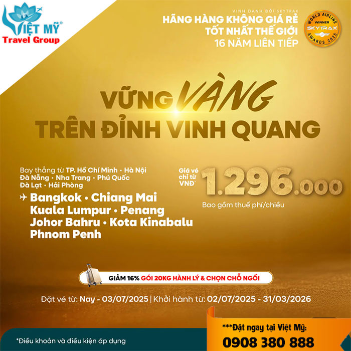 AirAsia tung loạt ưu đãi vé bay khắp châu Á – Giá chỉ từ 1.296.000đ/chiều