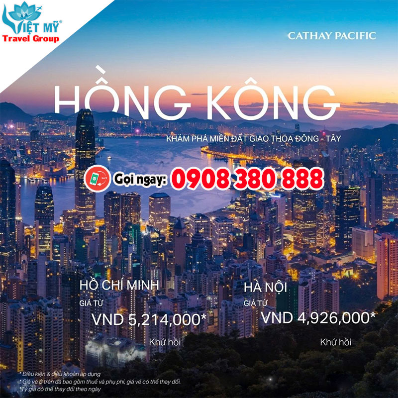 Giá vé ưu đãi đi Hồng Kông từ Cathay Pacific