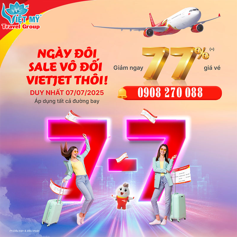 Vietjet tung ưu đãi ngày đôi 7-7 và giảm đến 77% giá vé Eco