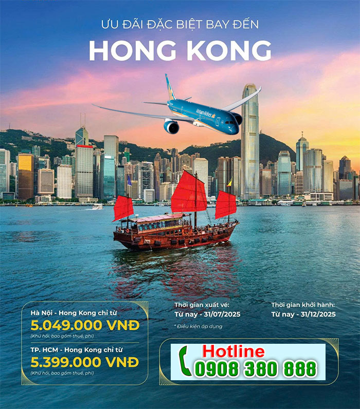 Đặt ngay vé đi Hồng Kông chỉ từ 5 triệu cùng Vietnam Airlines