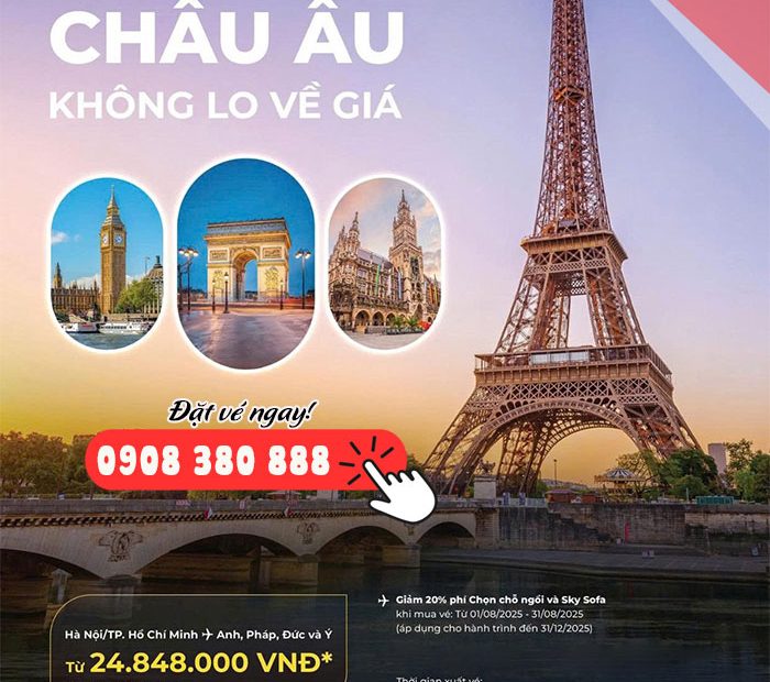 Vietnam Airlines mở bán vé đi Châu Âu giá siêu tiết kiệm - Chỉ từ 24.848.000 VNĐ