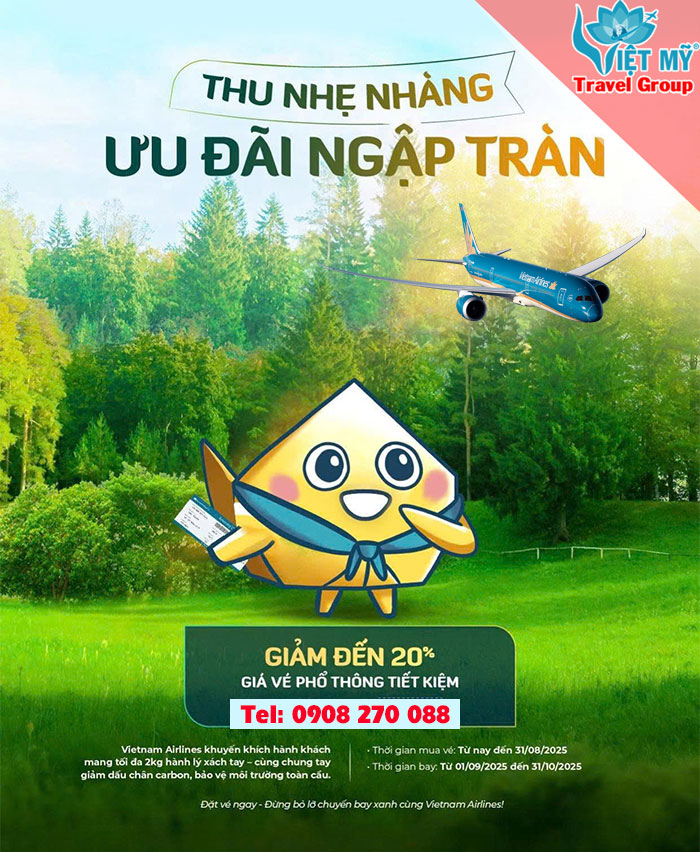 Bay nội địa tiết kiệm với Vietnam Airlines – Ưu đãi Thu giảm giá đến 20%
