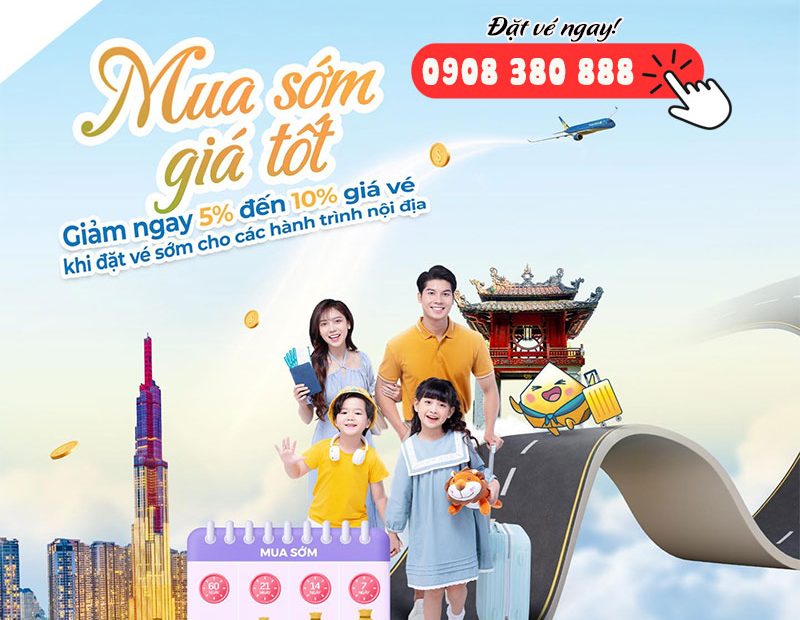 Vietnam Airlines ưu đãi vé sớm nội địa & quốc tế