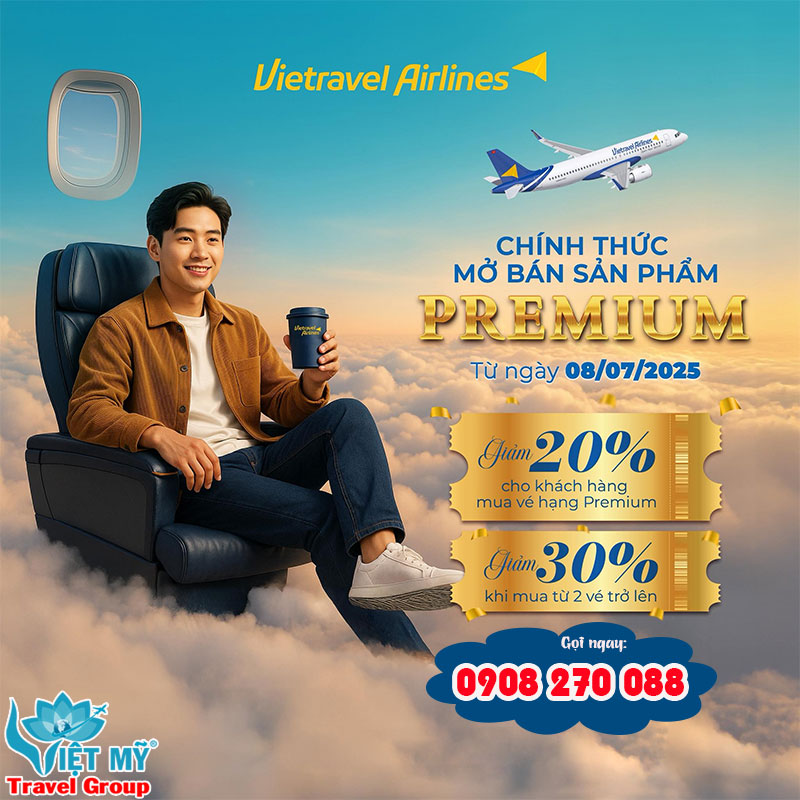 Vietravel Airlines chính thức mở bán hạng vé Premium
