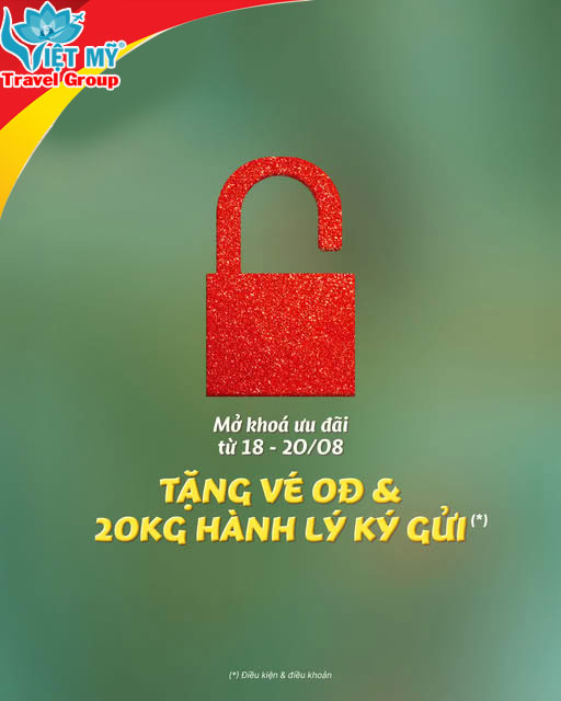 Ưu đãi Vietjet tháng 8: Vé bay từ 0 đồng, Tặng 20kg hành lý