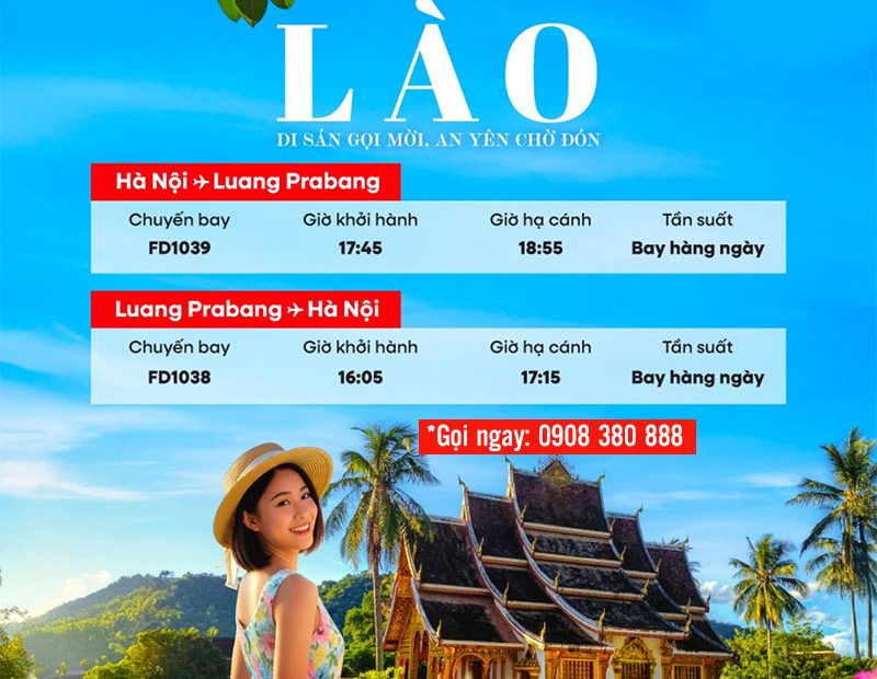 Air Asia khai trương đường bay Hà Nội - Luang Prabang (Lào) với giá vé hấp dẫn!