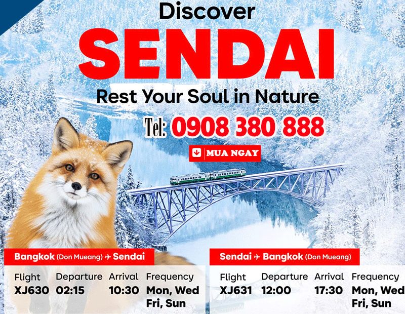 AirAsia X mở bay Bangkok - Sendai & Riyadh