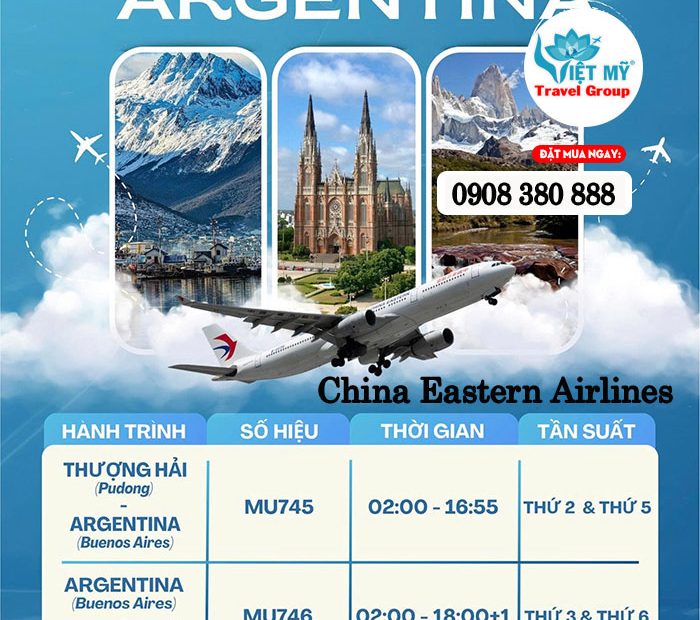 Bay thẳng từ Thượng Hải đến Buenos Aires cùng China Eastern Airlines (chỉ gần 29 giờ)