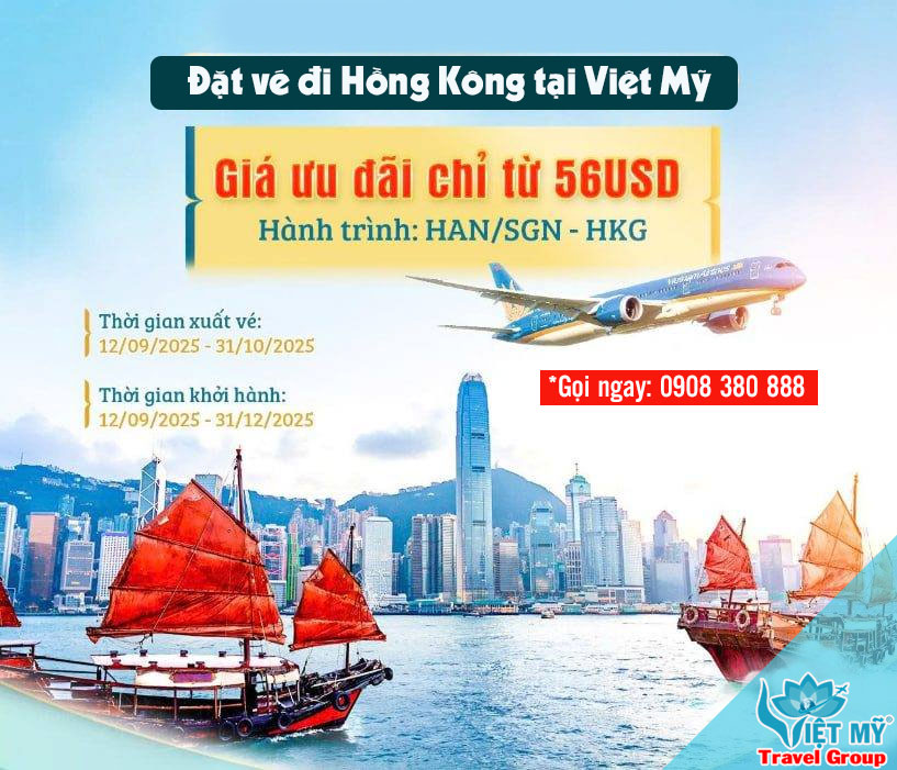 Ưu đãi đặc biệt đi Hong Kong giá chỉ từ 56 USD hãng Vietnam Airlines