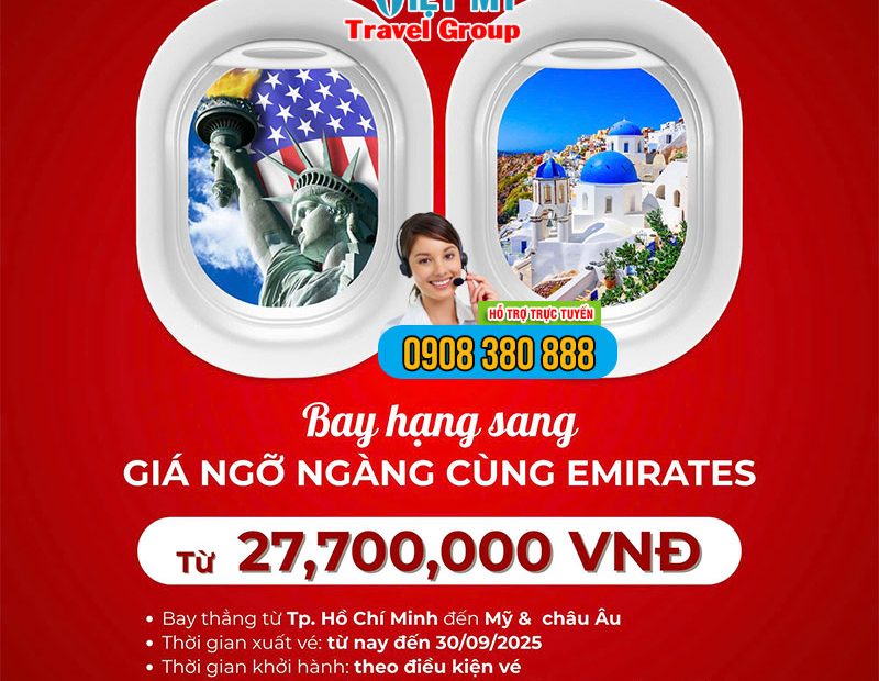 Ưu đãi mùa thu Emirates - Bay từ TP.HCM đến Mỹ & châu Âu với giá hấp dẫn