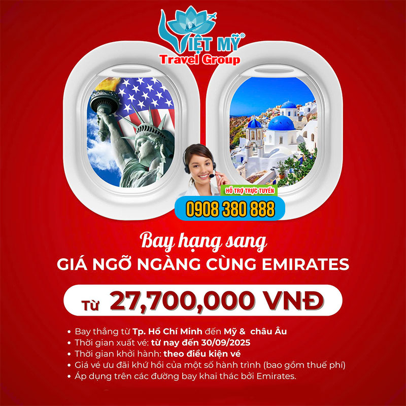 Ưu đãi mùa thu Emirates - Bay từ TP.HCM đến Mỹ & châu Âu với giá hấp dẫn