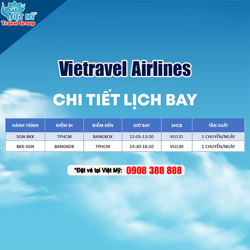Vietravel Airlines tái khởi động đường bay TP.HCM – Bangkok giá rẻ