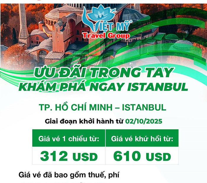 Vé đi Istanbul khứ hồi chỉ 610 USD - Ưu đãi từ Turkmenistan Airlines