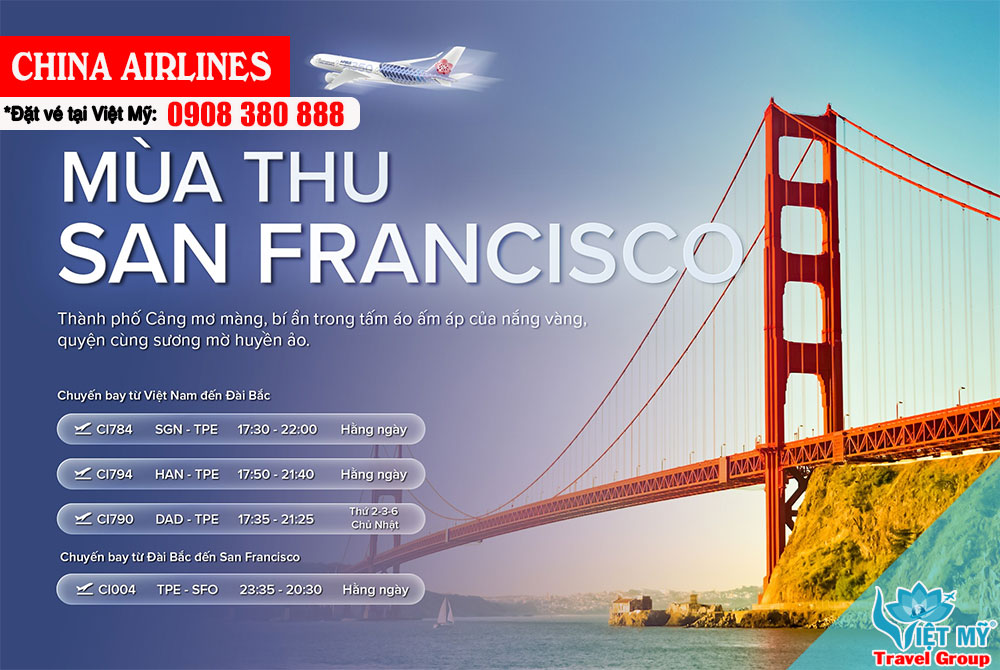 Khám phá mùa thu San Francisco - hành trình lãng mạn với China Airlines