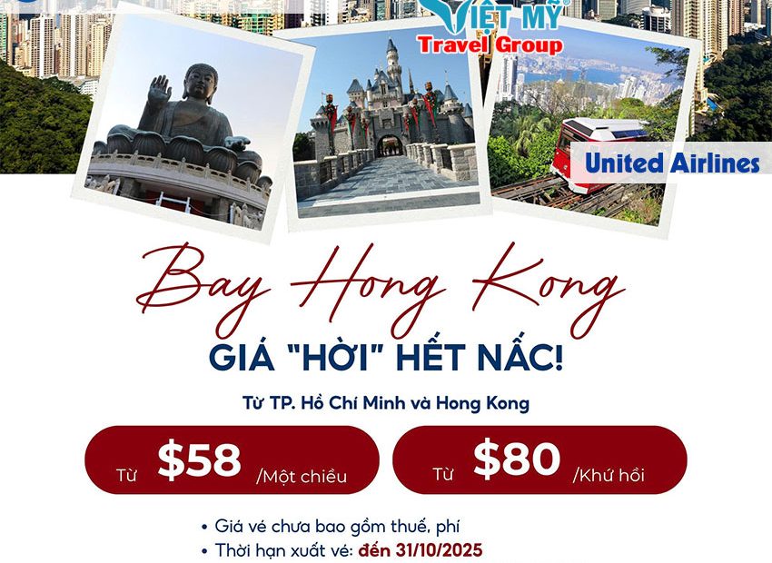 Bay Hong Kong giá “hời” hết nấc cùng United Airlines
