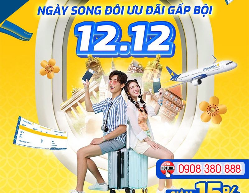 Ngày Song Đôi 12.12 hãng Vietravel Airlines tung ưu đãi giảm 15%