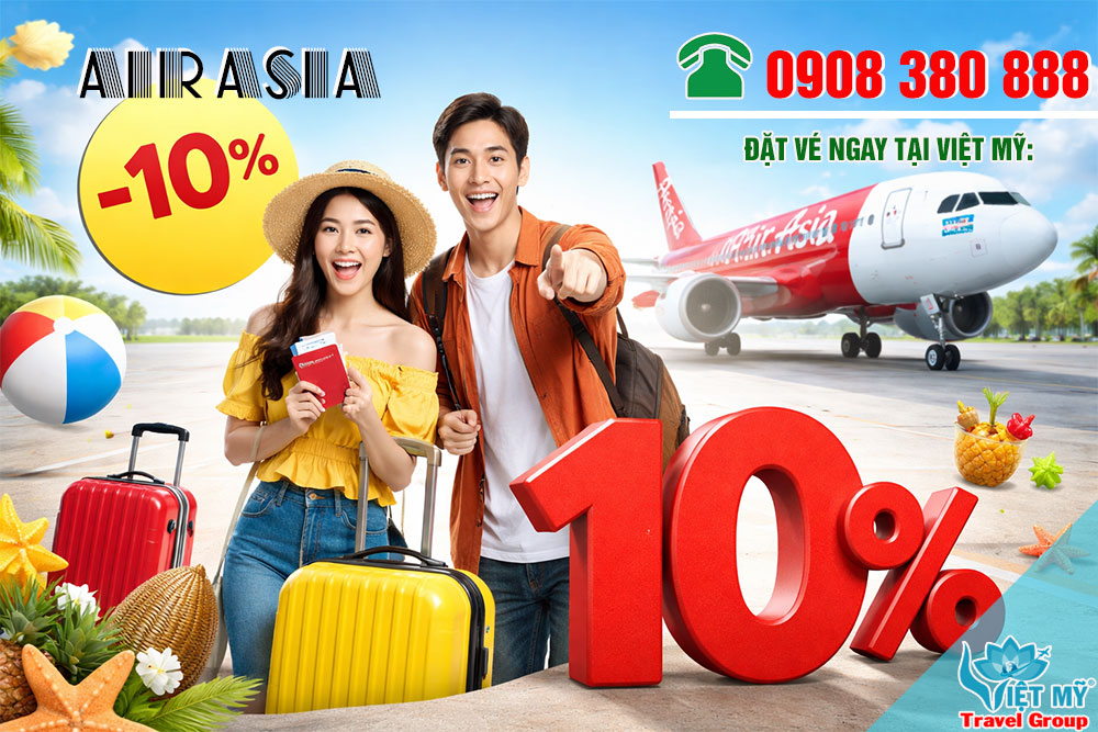 AirAsia triển khai giảm giá 10% cho các gói Value Pack
