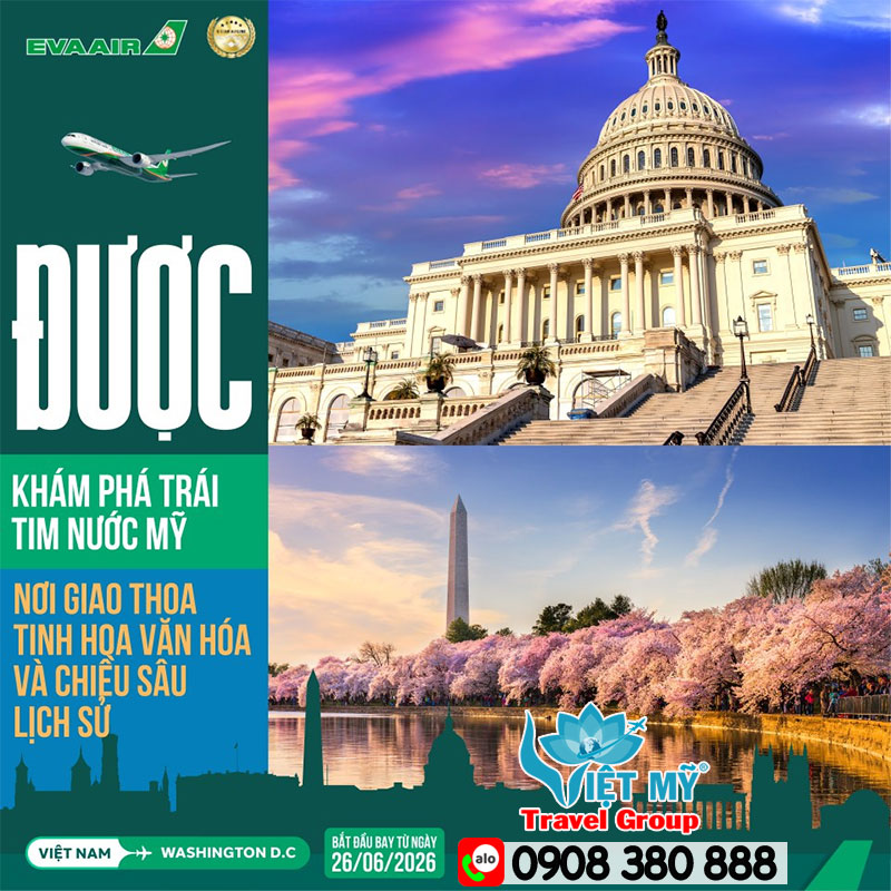 EVA Air mở rộng mạng bay Bắc Mỹ với điểm đến Washington, D.C.