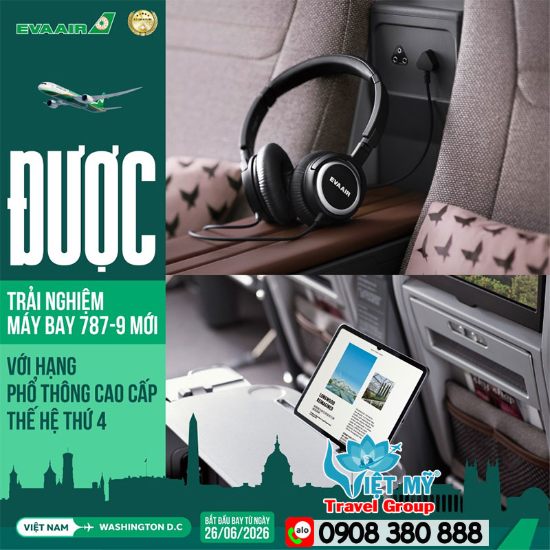 EVA Air mở rộng mạng bay Bắc Mỹ với điểm đến Washington, D.C.