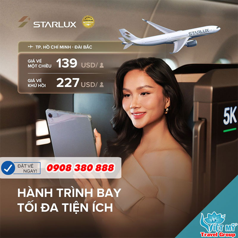 Trải nghiệm bay đẳng cấp cùng STARLUX Airlines trên đường bay TP. Hồ Chí Minh – Đài Bắc